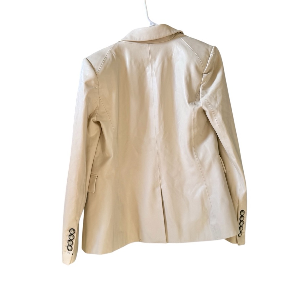 VERONICA BEARD Miller Vegan Leather Dickey Jacket in Ecru Sz 10 - Picture 3 of 9